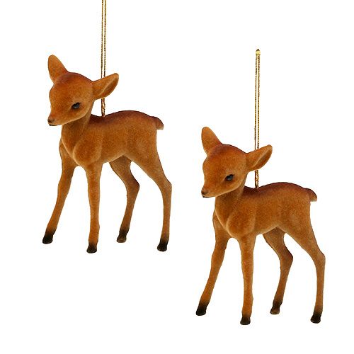 Artikel Dekorativ figur ren ung brun 7,5cm flockad 2 st