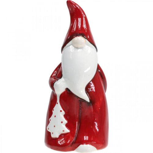 Artikel Jultomtefigur Röd, Vit Keramik H20cm