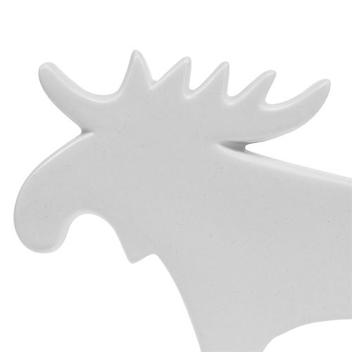 Floristik24 Deco figur älg keramik vit 18,5cm 1st