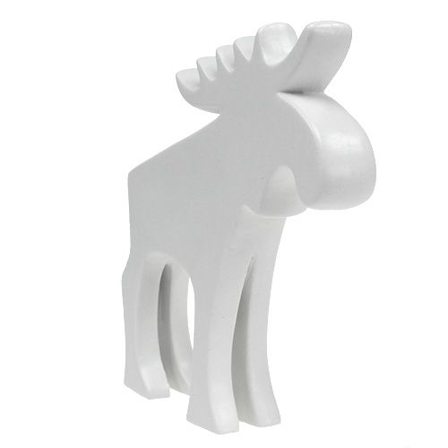 Floristik24 Deco figur älg keramik vit 18,5cm 1st
