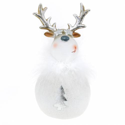 Floristik24 Dekorativ figur rådjur vit 17cm