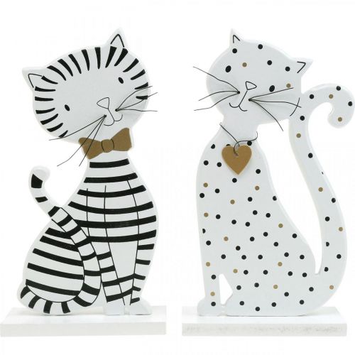 Floristik24 Deco figurkatt, butiksdekoration, kattfigurer, trädekoration 2st