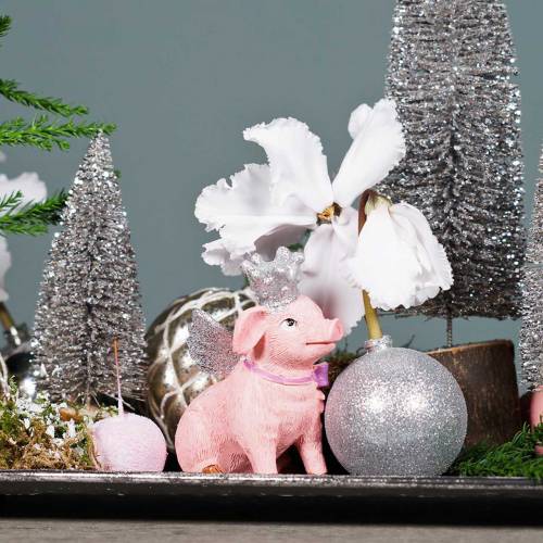 Floristik24 Dekorativ figurgris med krona 9cm 2st