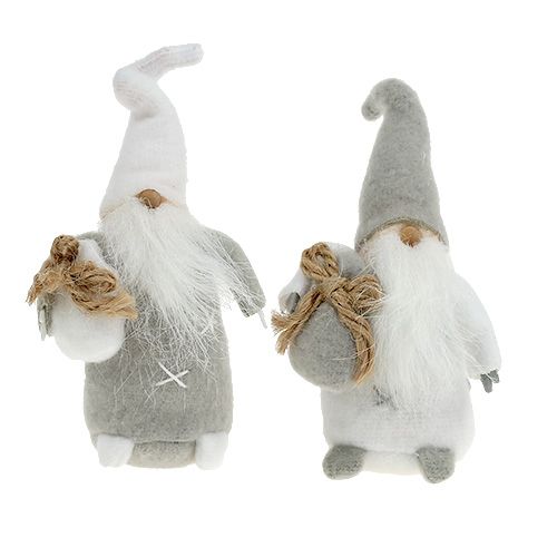 Floristik24 Dekorativ figur Santa Claus 13cm grå, vit 2st