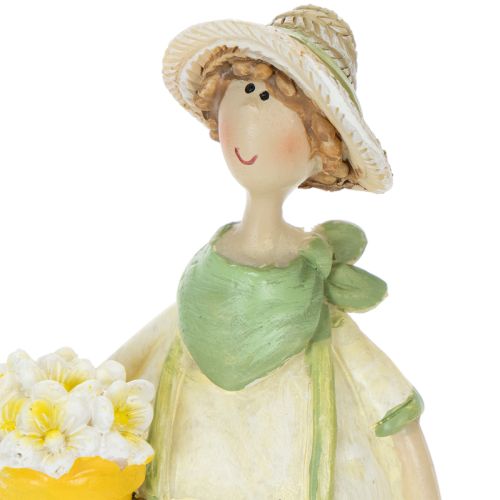 Dekorativa trädgårdsfigurer, borddekoration, sommar, grön/gul, 16,5 x 5,5 cm, 2 stycken | Floristik24.se