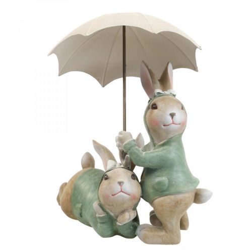 Floristik24 Deco figurer kanin par Deco kaniner med paraply H22cm