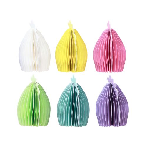 Artikel Dekorativa figurer honeycomb papperskycklingar färgade 7,5×4,5×8cm 6st