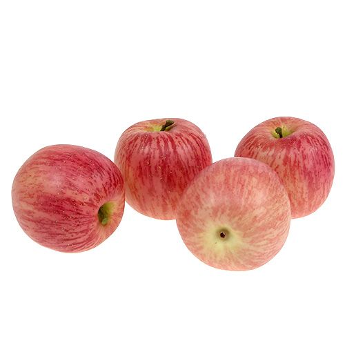 Floristik24 Dekorativa frukter dekorativa äpple rödorange Ø9cm 4st