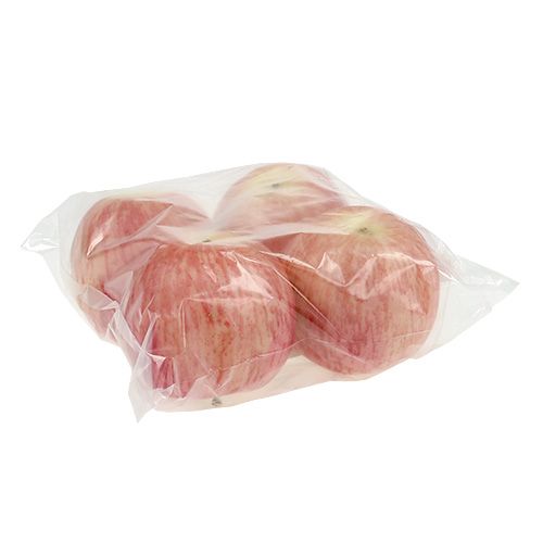 Floristik24 Dekorativa frukter dekorativa äpple rödorange Ø9cm 4st