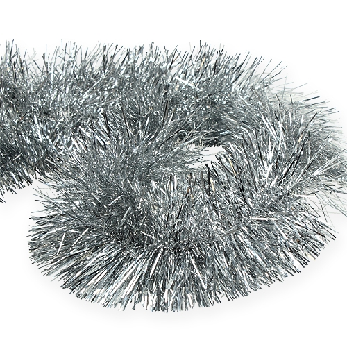 Floristik24 Glitter krans silver 2m
