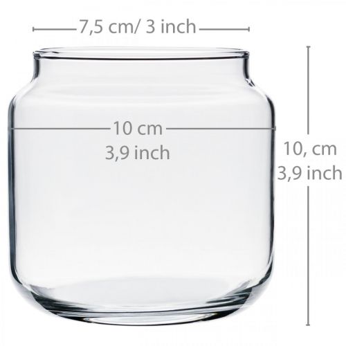 Floristik24 Dekorglas, blomstervas, glaslykta, bordsdekoration Ø10cm H10cm 6st