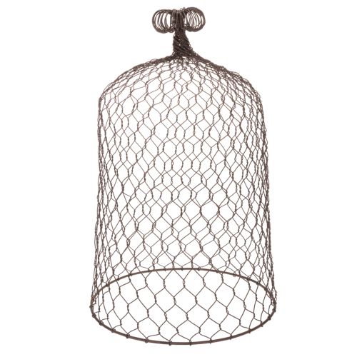 Dekorativ metallklocka, klätterhjälp, ståltrådshuv, brun, rostfri yta, H50/41cm Ø30/25cm, set om 2 | Floristik24.se