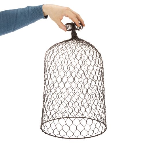 Dekorativ metallklocka, klätterhjälp, ståltrådshuv, brun, rostfri yta, H50/41cm Ø30/25cm, set om 2 | Floristik24.se