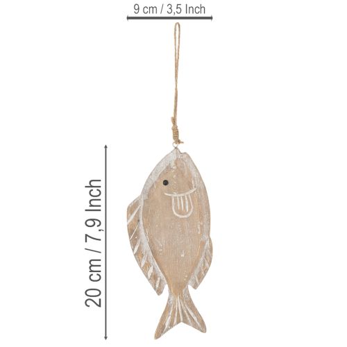 Dekorativ fiskhängare i trä, 21 cm, 2 stycken | Floristik24.se