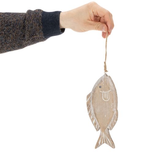 Dekorativ fiskhängare i trä, 21 cm, 2 stycken | Floristik24.se
