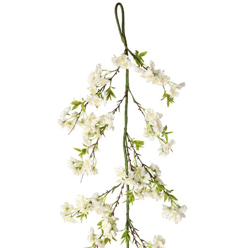Artikel Dekorativ hängare körsbärsblommor konstgjorda blommor krans vit 170cm