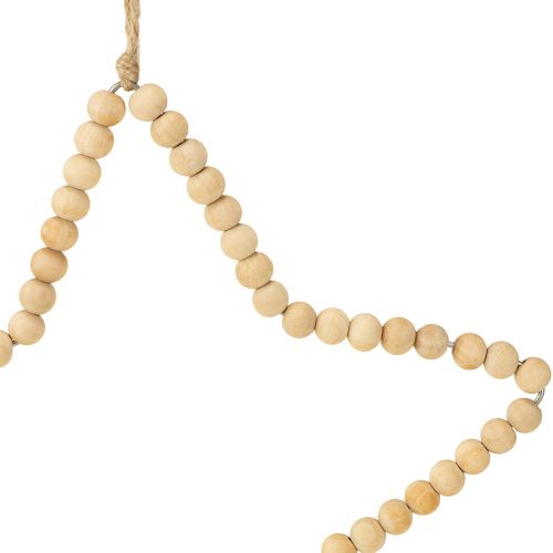 Artikel Deco hängare jul träpärlor hjärta stjärnträd H20cm 3st