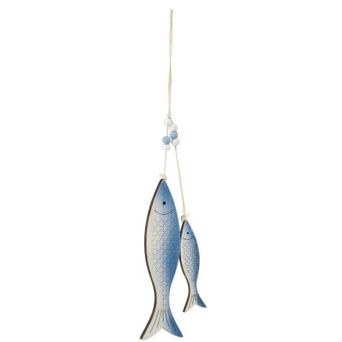 Artikel Dekorativ hängare fisk blå vit fjäll 11,5/20 cm set om 2