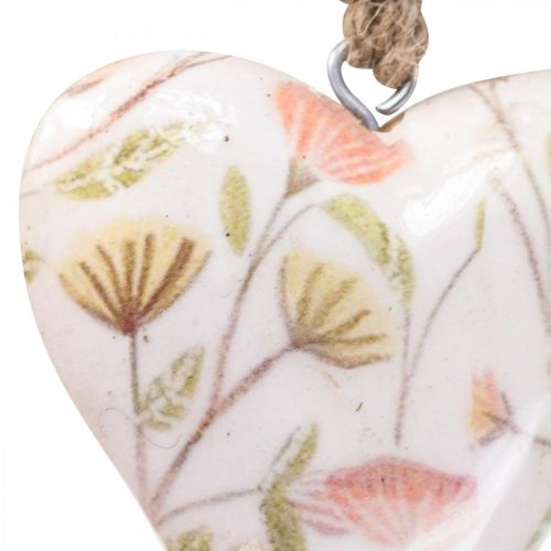 Artikel Deco hängare trä hjärta deco hängare motiv blommor 7x10x2,5cm