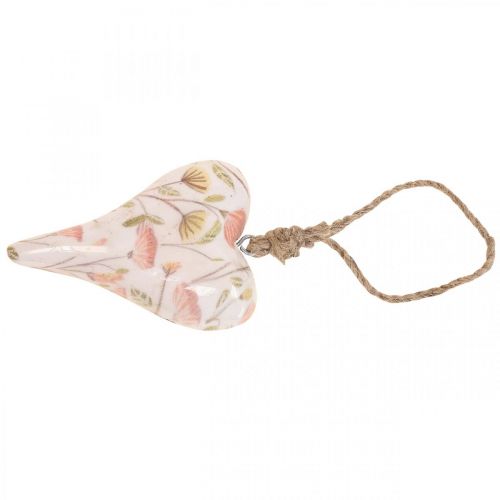 Floristik24 Deco hängare trä hjärta deco hängare motiv blommor 7x10x2,5cm