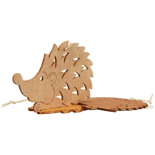 Floristik24 Dekorativ hängare trä igelkott dekoration brun naturlig orange 12x10cm 12 st