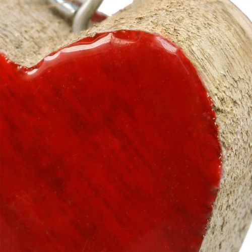 Floristik24 Dekorationshängare trähjärtan dekorativa hjärtan röda Ø5–5,5cm 12 st.