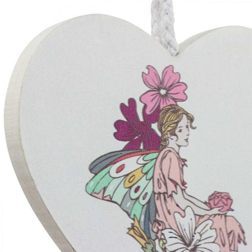 Artikel Dekorativt hjärta för upphängning, hjärta tomte hänge dekoration 12cm 6st