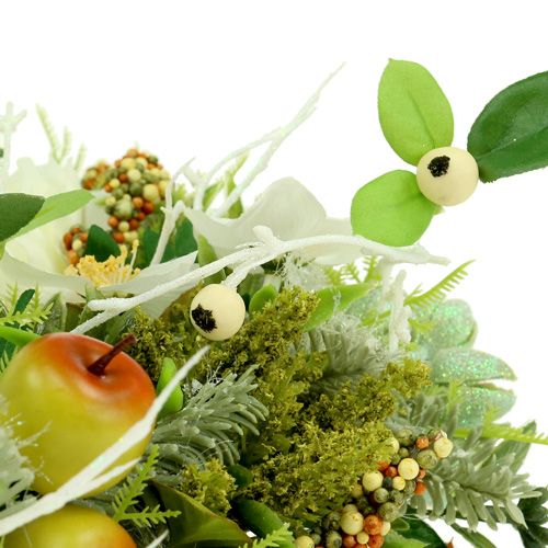 Floristik24 Dekorativ krans med rosor Ø40cm vit, grön