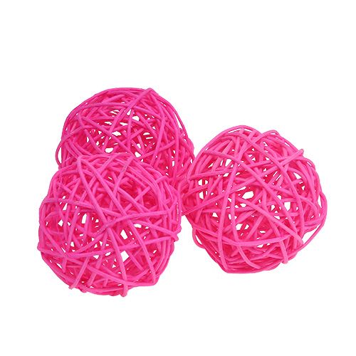 Dekorativa bollar rosa Ø7cm 18st