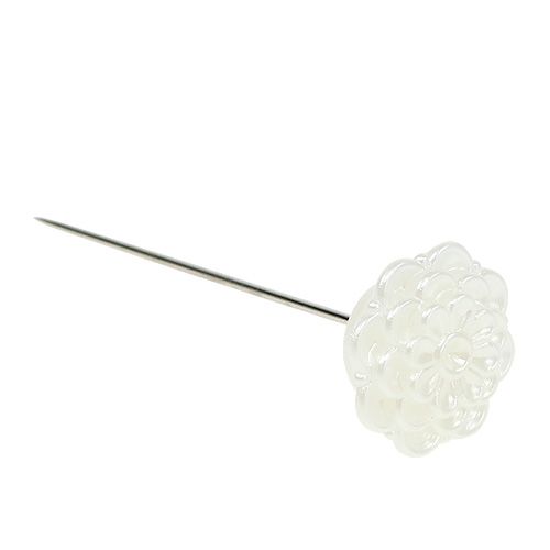 Floristik24 Dekorativ stift blomma vit Ø2cm H6cm 24 st