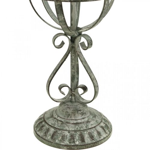 Floristik24 Dekorationsobjekt, kranshållare, metalldekor grå, brun, vit shabby chic H62,5cm Ø16cm