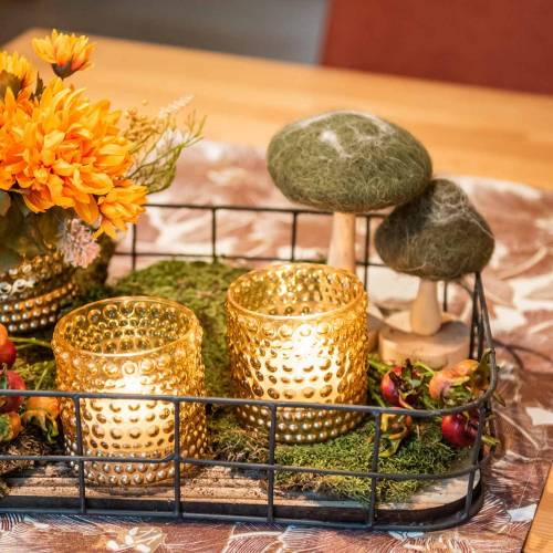 Floristik24 Dekorativt svampträ / filtgrönt 8cm - 15cm 4st