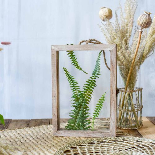 Floristik24 Dekorativ ram med hålighet, herbarium för upphängning, DIY trädekoration 29×20cm