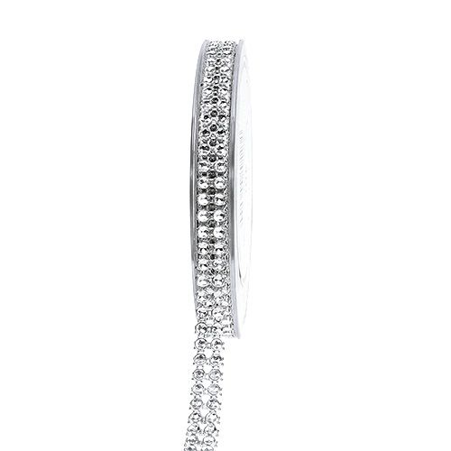Dekorativt band silver, glansigt 10mm 4m