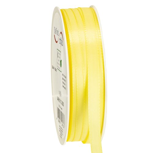 Dekorativt band taftband presentband ljusgult 10mm 50m