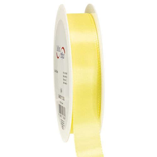 Dekorativt band taftband presentband ljusgult 25mm 50m