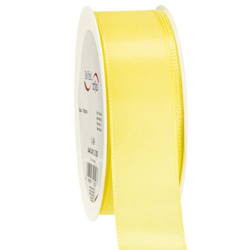 Dekorativt band taftband presentband ljusgult 40mm 50m
