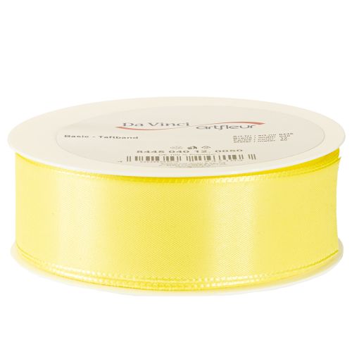Artikel Dekorativt band taftband presentband ljusgult 40mm 50m