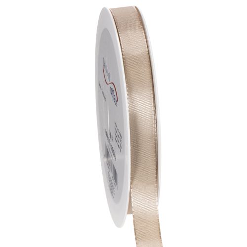 Dekorativt band satinband taftband beige 15mm 50m