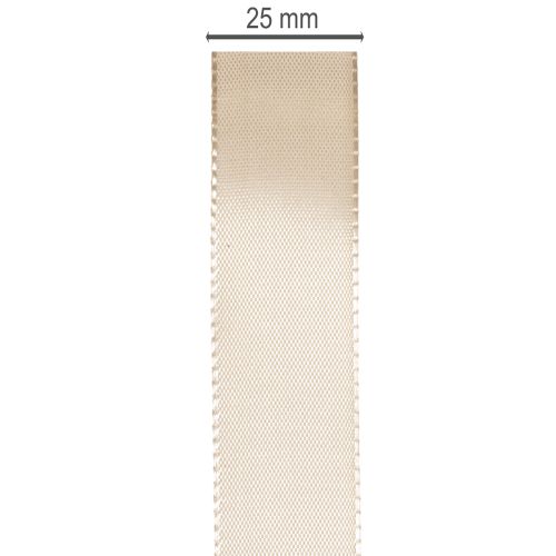 Dekorativt band satinbeige taftband 25mm 50m | Floristik24.se