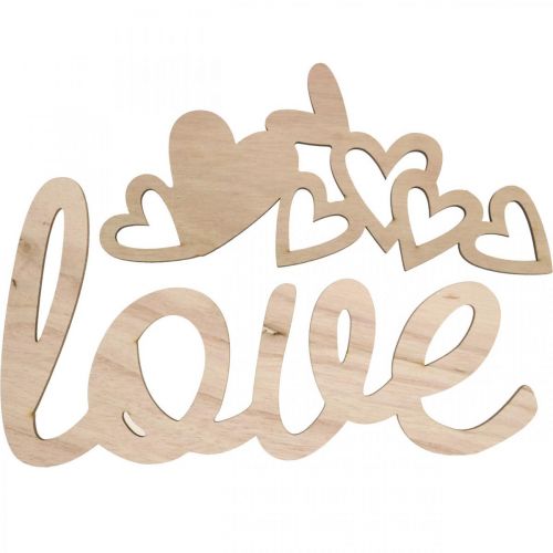 Artikel Hjärtan &quot;Love&quot; trädekoration naturlig med magnet dekoration skylt 20,5/25cm 6 stycken