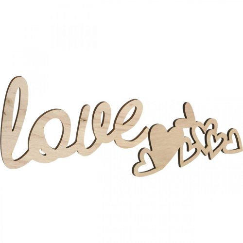 Artikel Hjärtan &quot;Love&quot; trädekoration naturlig med magnet dekoration skylt 20,5/25cm 6 stycken