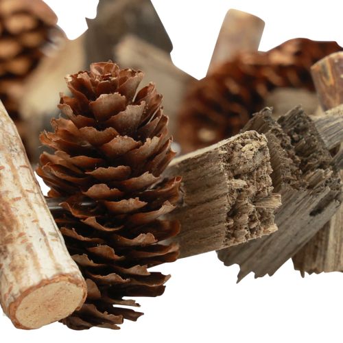 Artikel Dekorativ ring hjärthängande dekoration trä dekorativa koner naturlig dekoration Ø20cm