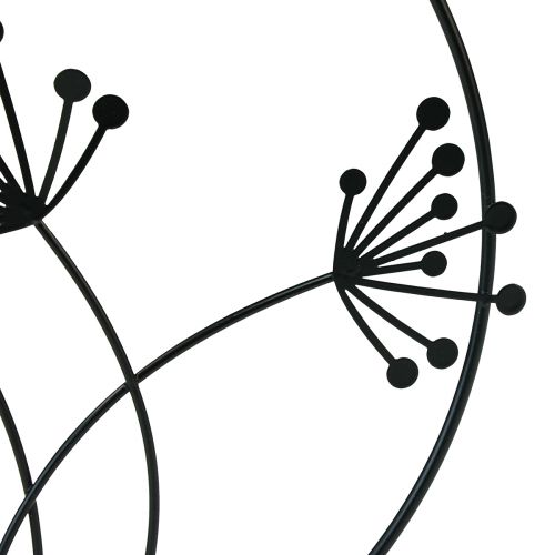 Artikel Dekorativ ring metall hängande dekoration svarta blommor Ø23cm 2 st