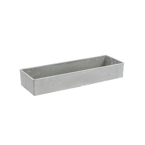 Floristik24 Dekorativ skål fyrkantig grå 32cm x 10,5cm H5cm