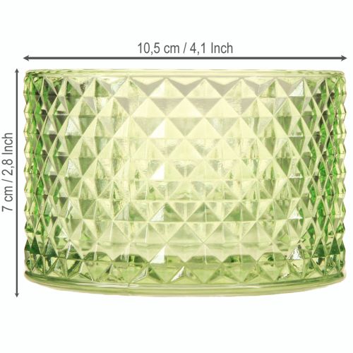 Artikel Dekorativ skål värmeljushållare i glas grön retro Ø10,5cm 2st