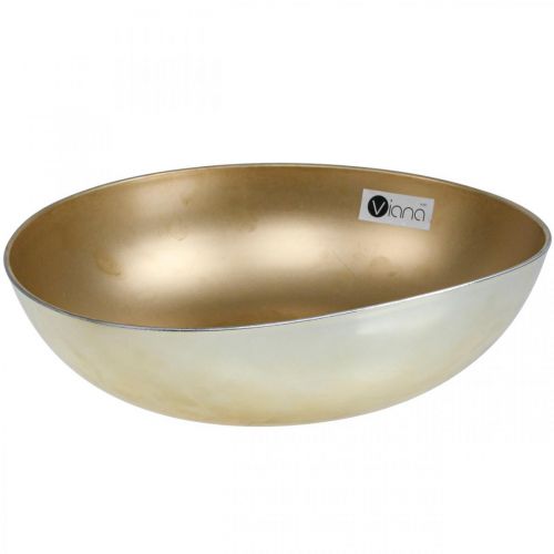 Floristik24 Dekorskål guld växtskål plast Ø30cm H9cm