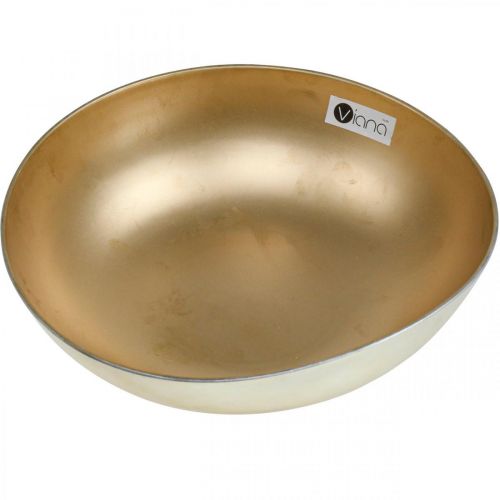 Floristik24 Dekorskål guld växtskål plast Ø30cm H9cm
