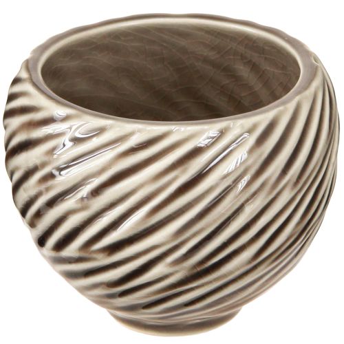 Artikel Dekorskål Keramik Spiraldekor Beige Brun Ø9cm 4st
