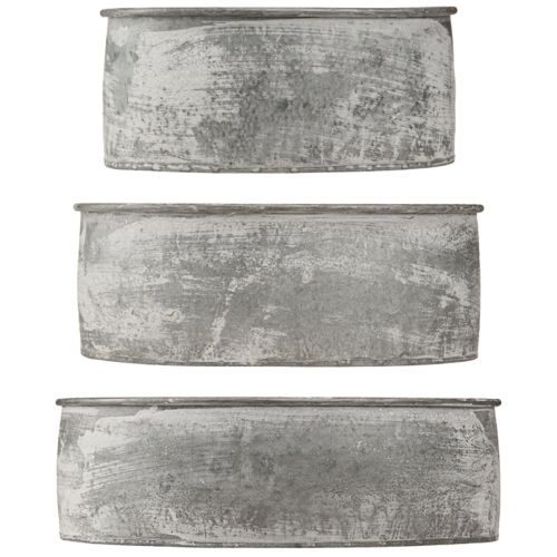 Artikel Dekorativ metallskål oval grå L22,5/19,5/16cm set om 3